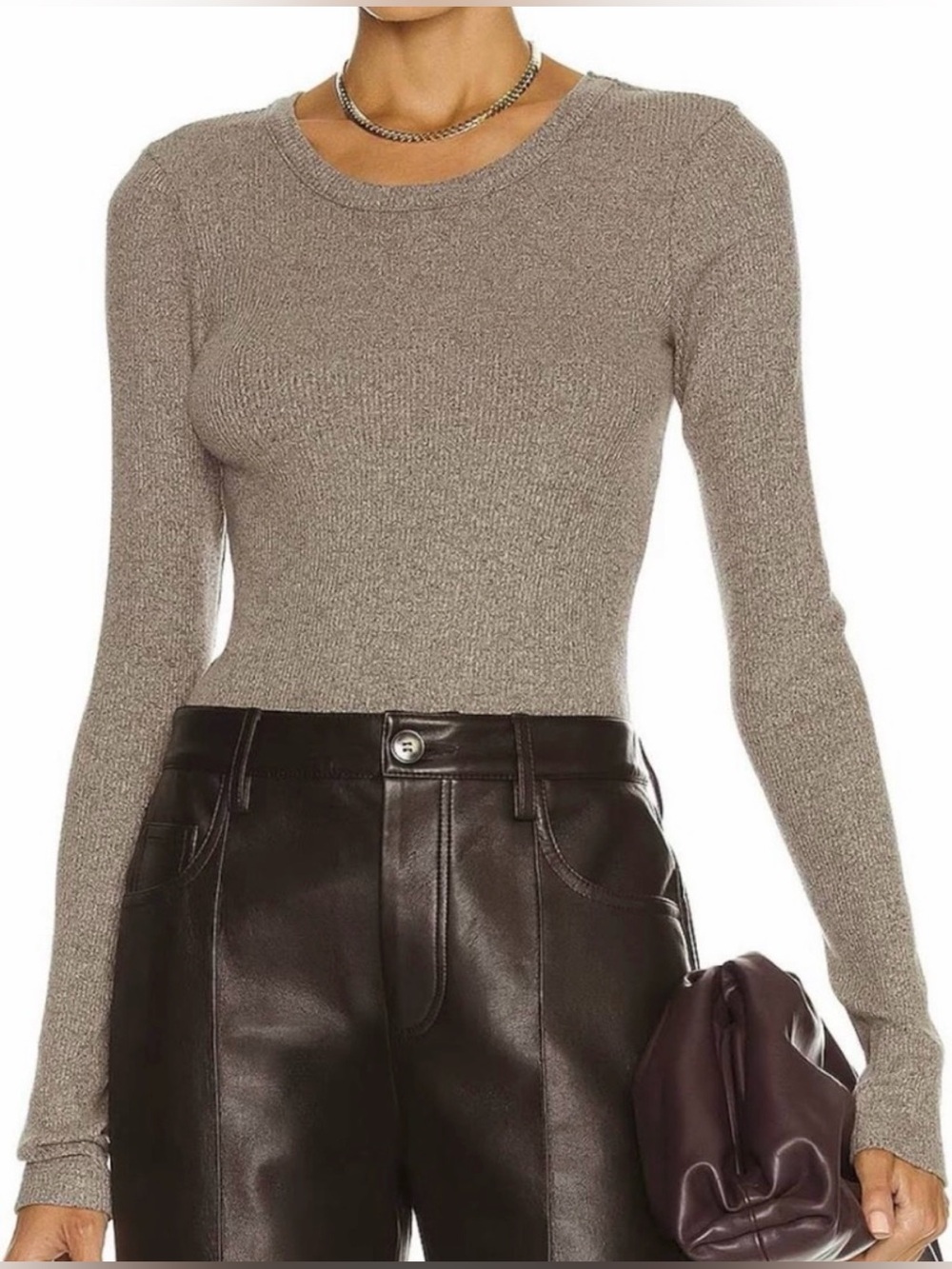 AGOLDE Maya Scoop Neck Long Sleeve Size XS
